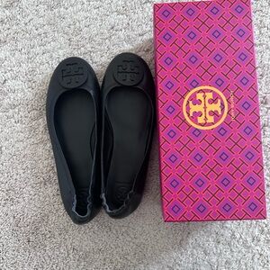 Tory Burch Minnie travel ballet flat, size 10, black